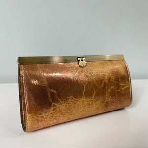 Patricia Nash Italian Leather Bronze metallic wallet Clutch